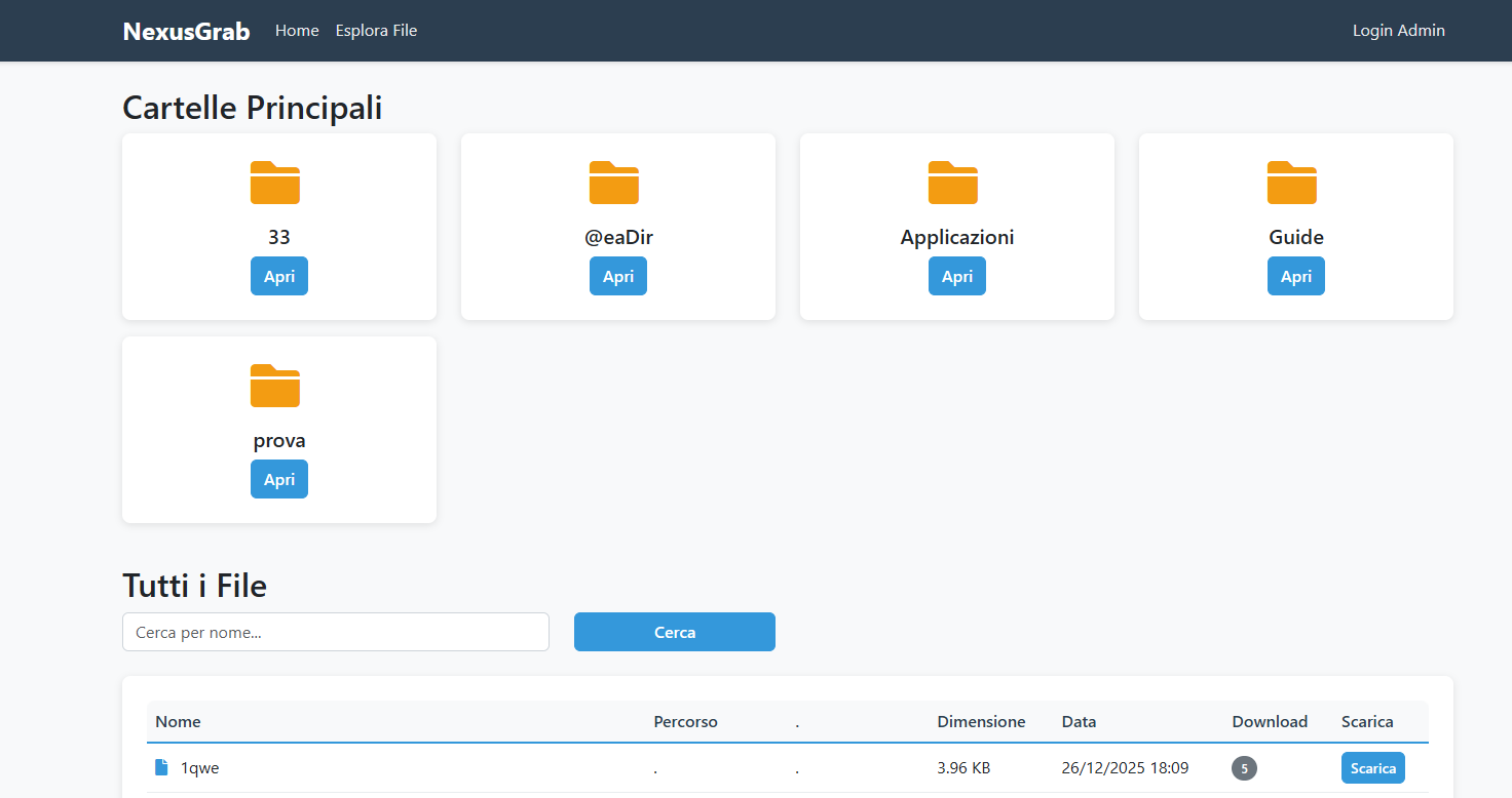 Screenshot NexusGrab – File manager web per documenti aziendali