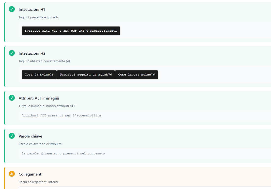 Screenshot SEO Audit Pro: La Piattaforma Completa per l'Analisi SEO Avanzata, Prestazioni e Reportistica AI