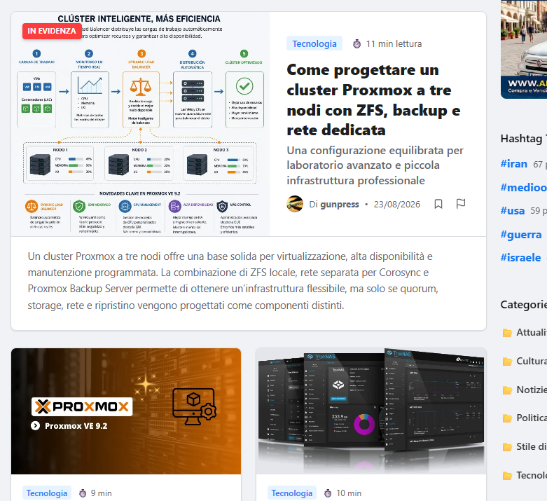 Screenshot Joinix: Portale Editoriale di Informazione Libera e Indipendente